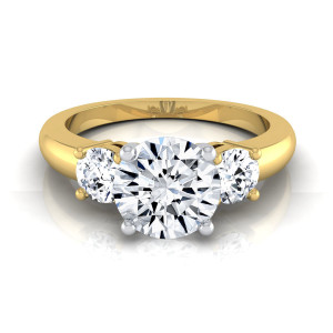 Yaffie Gold: Sparkling 3-Stone Round Diamond Engagement Ring (1 1/4ct TDW)