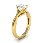1ct Round Diamond Solitaire Engagement Ring with a Regal Cathedral Setting by Yaffie Gold