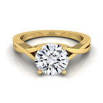 1ct Round Diamond Solitaire Engagement Ring with a Regal Cathedral Setting by Yaffie Gold