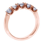 Rose Gold Yaffie Diamond Split Prong Anniversary Wedding Band with 1ct TDW
