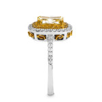 Certified Yellow and White Diamond Engagement Ring with 2 5/8ct TDW in Two-tone Gold by Yaffie