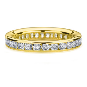 Gilded Glory: 1.5ct TDW Channel Set Diamond Wedding Band by Yaffie