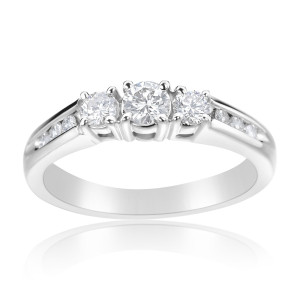 White Gold Diamond Trio - Yaffie 1/2ct TDW 3-stone Ring