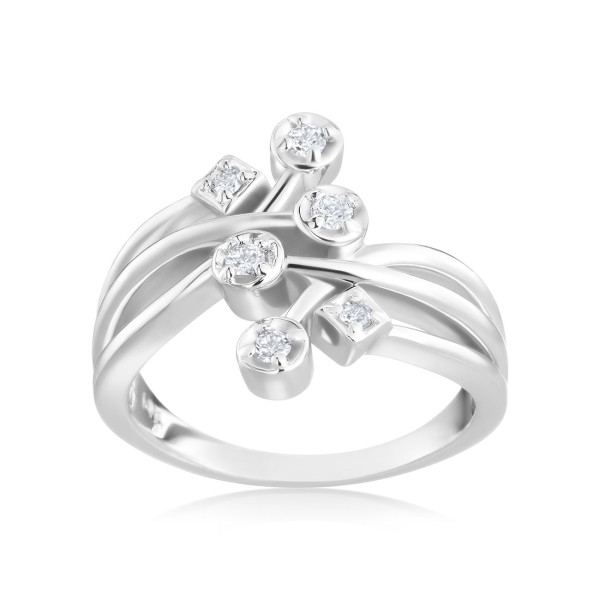Fashionably Chic Yaffie Ring with 1/6ct TDW White Gold Diamonds