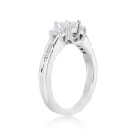 Sparkle in Style with Yaffie White Gold 1ct 3-Princess Cut Ring