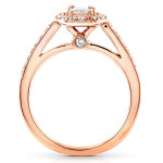 Rose Gold Diamond Halo Engagement Ring with 1/2ct Total Diamond Weight by Yaffie
