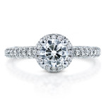 The Sparkling Yaffie White Gold Engagement Ring with 1 1/2 Carat Diamond Halo