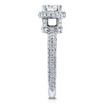 The Sparkling Yaffie White Gold Engagement Ring with 1 1/2 Carat Diamond Halo