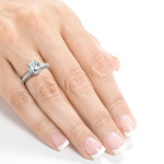 The Sparkling Yaffie White Gold Engagement Ring with 1 1/2 Carat Diamond Halo