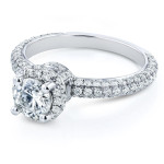 The Sparkling Yaffie White Gold Engagement Ring with 1 1/2 Carat Diamond Halo