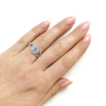 Sparkle in Style with Yaffie White Gold 1.5ct TDW Diamond Star Halo Bridal Set