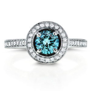 Blue Radiance Diamond Ring with 1 ct TDW set in White Gold