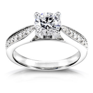Yaffie Eco-Friendly Lab Grown White Gold Diamond Antique Ring with 1 1/6ct TDW
