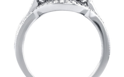 Floral Antique Bridal Set: A Love Story in White Gold