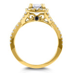 Radiant Love: Yaffie Gold Bridal Set with Forever Brilliant Moissanite & Glittering 3/4ct Diamonds
