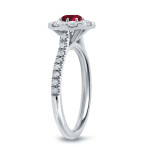 Sparkling Yaffie Gold Ring with 1/2ct Ruby and 3/5ct TDW Diamonds for Engagement
