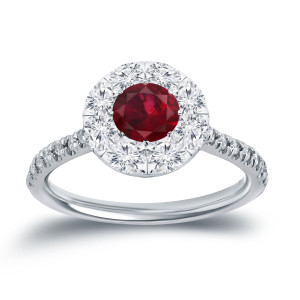 Sparkling Yaffie Gold Ring with 1/2ct Ruby and 3/5ct TDW Diamonds for Engagement