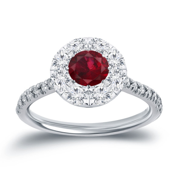 Sparkling Yaffie Gold Ring with 1/2ct Ruby and 3/5ct TDW Diamonds for Engagement