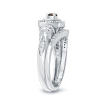 Brown Diamond Halo Bridal Set with 1/2ct TDW by Yaffie