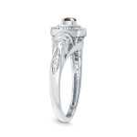 Brown Diamond Halo Engagement Ring with 2/5ct TDW by Yaffie