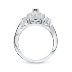 Brown Diamond Halo Engagement Ring with 2/5ct TDW by Yaffie