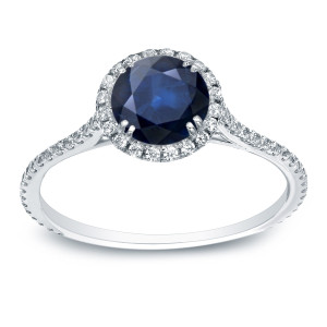 Engage in Elegance with Yaffie Blue Sapphire and Diamond Ring