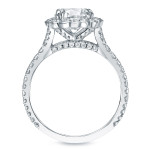 Certified Diamond Halo Engagement Ring - Yaffie Gold 1 1/2ct TDW
