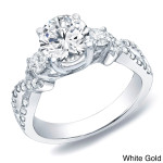 Certified 1 1/2ct TDW Three-Stone Diamond Ring - Yaffie Gold