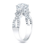 Certified 1 1/2ct TDW Three-Stone Diamond Ring - Yaffie Gold