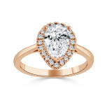 Golden Brilliance: Pear-Shaped 1 1/2ct TDW Diamond Engagement Ring by Yaffie