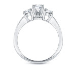 Gold Yaffie Three Stone Diamond Ring with 1 1/3ct TDW Round Cut