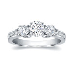 Gold Yaffie Three Stone Diamond Ring with 1 1/3ct TDW Round Cut