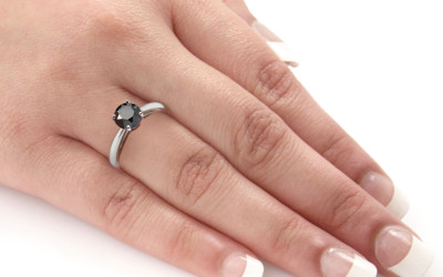 The Dark Allure: Yaffie Black Diamond Solitaire Engagement Ring