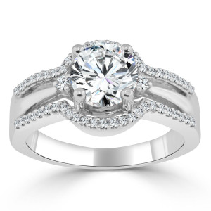 Certified Yaffie Gold Round Diamond Engagement Ring with 1 1/5ct TDW