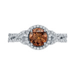 Sparkling Love: Brown Diamond Halo Ring with 1.375ct TDW by Yaffie Gold