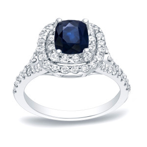 Sapphire & Diamond Engagement Ring - Yaffie Gold