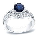 Sapphire and Diamond Engagement Ring - Yaffie Gold