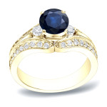 Sapphire and Diamond Engagement Ring - Yaffie Gold