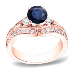 Sapphire and Diamond Engagement Ring - Yaffie Gold