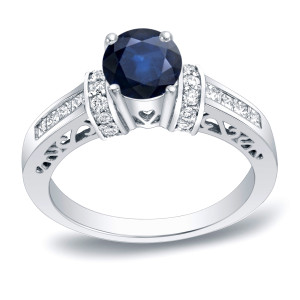 Sapphire and Diamond Engagement Ring - Yaffie Gold