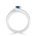 Blue Round Diamond Engagement Ring with Yaffie Gold, 1/2ct TDW