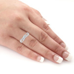 Gold Yaffie Ring with Sparkling 1/2ct TDW Bypass Diamonds for Engagement