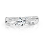 Gold Yaffie Ring with Sparkling 1/2ct TDW Bypass Diamonds for Engagement