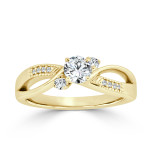 Gold Yaffie Ring with Sparkling 1/2ct TDW Bypass Diamonds for Engagement