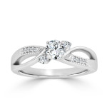 Gold Yaffie Ring with Sparkling 1/2ct TDW Bypass Diamonds for Engagement