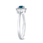 Dazzling Blue Diamond Halo Engagement Ring by Yaffie Gold - 1/2ct TDW