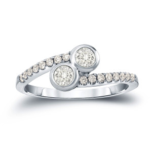 Sparkling Yaffie Gold 2-Stone Diamond Engagement Ring (1/2ct TDW)