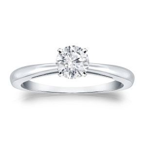 Gold Yaffie Round-Cut Diamond Engagement Ring with 1/3ct Total Diamond Weight