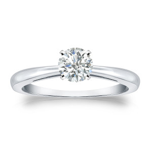 Gold Yaffie Round-Cut Diamond Engagement Ring with 1/3ct Total Diamond Weight