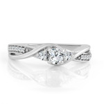 Sparkling Yaffie Gold Twisted Engagement Ring with 1/3 Carat of Diamonds